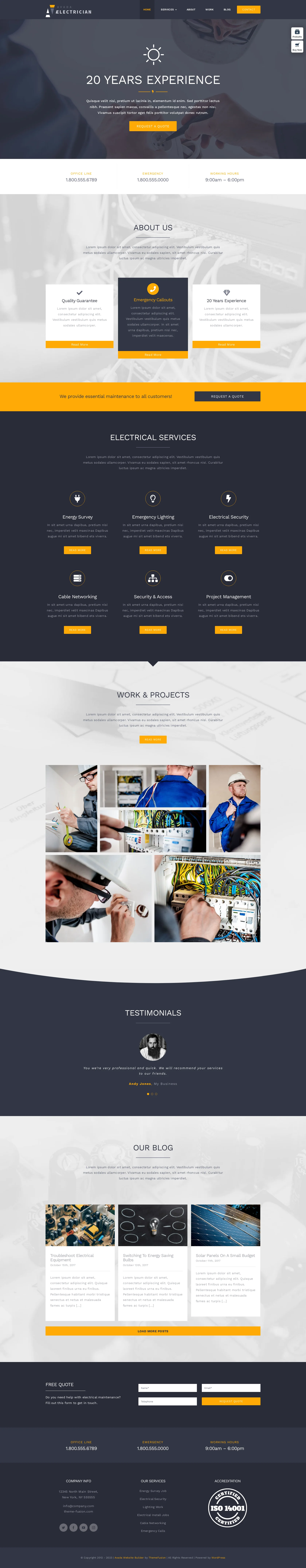 Mẫu giao diện website Trang web thợ điện