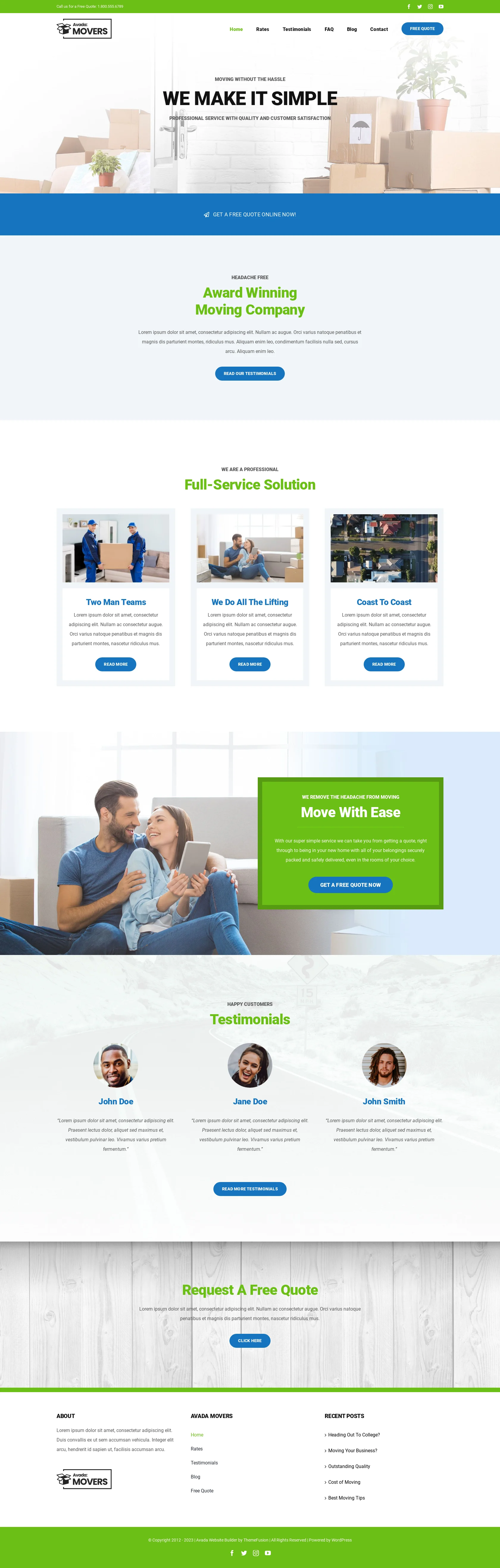 Mẫu giao diện website Trang web của Movers Mẫu giao diện website Trang web của Movers