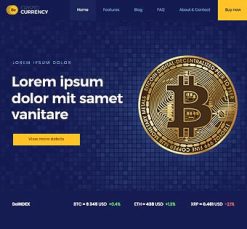 Mẫu giao diện website cryptocurrency