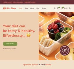 Mẫu giao diện website Cửa hàng ăn kiêng (Diet Shop)