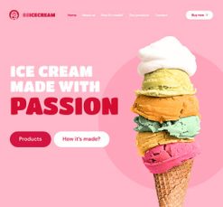 Mẫu giao diện website Kem (Ice Cream 2)