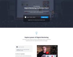Mẫu giao diện trang đơn landing page Trang đích hội nghị (Conference Landing Page)