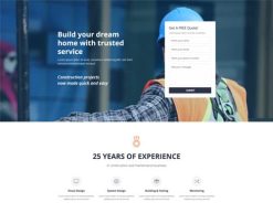Mẫu giao diện trang đơn landing page Trang đích xây dựng (Construction Landing Page)