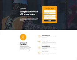 Mẫu giao diện trang đơn landing page Xây dựng-02 (Construction-02)