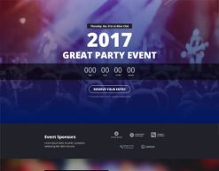 Mẫu giao diện trang đơn landing page Trang đích của sự kiện tiệc tùng (Party Event Landing Page)