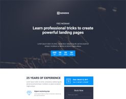 Mẫu giao diện trang đơn landing page Hội thảo trên web (Webinar)