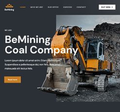 Mẫu giao diện website Khai thác (Mining 2)