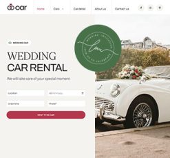 Mẫu giao diện website Xe cưới (Wedding Car)