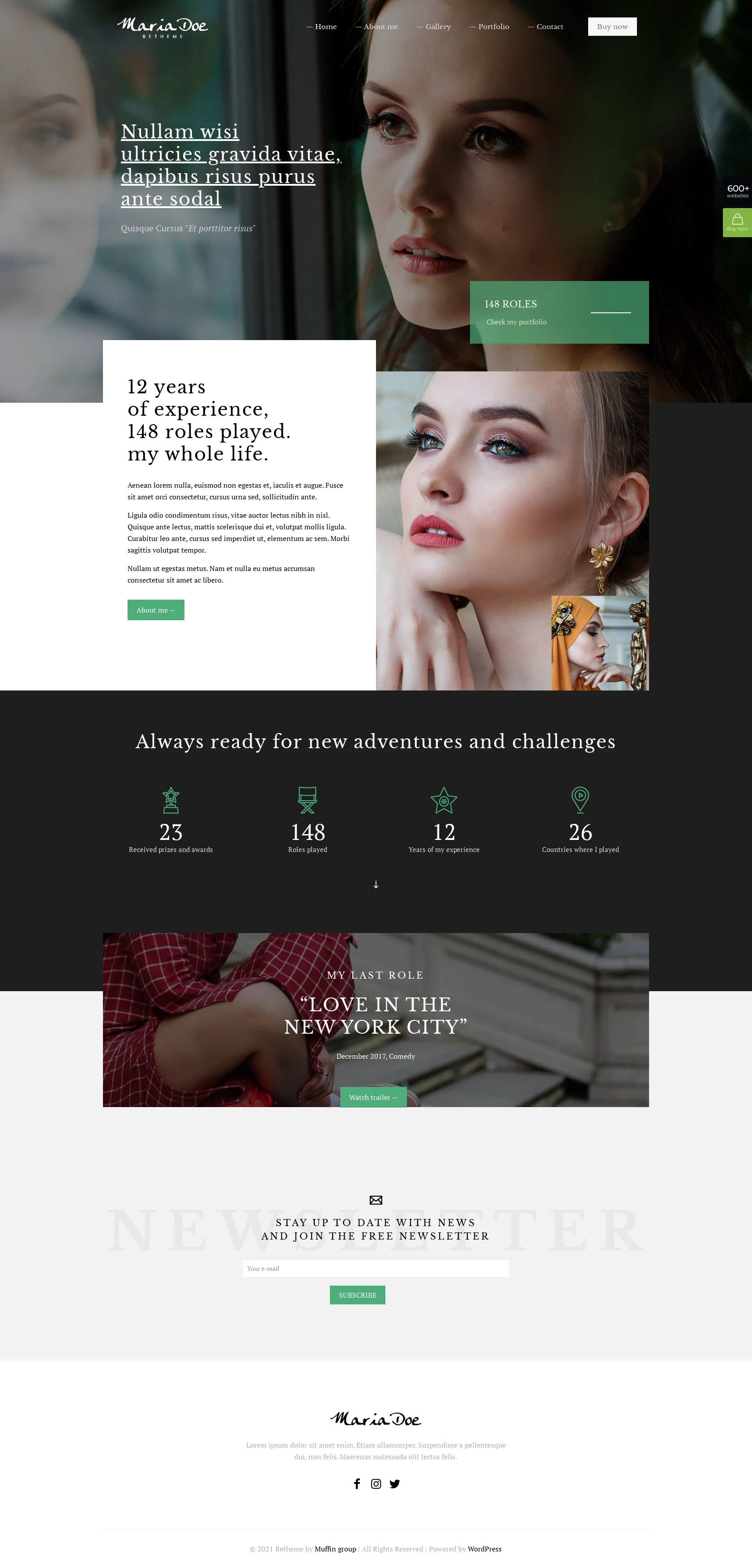 Mẫu giao diện website Diễn viên (Actor) Mẫu giao diện website Diễn viên (Actor)