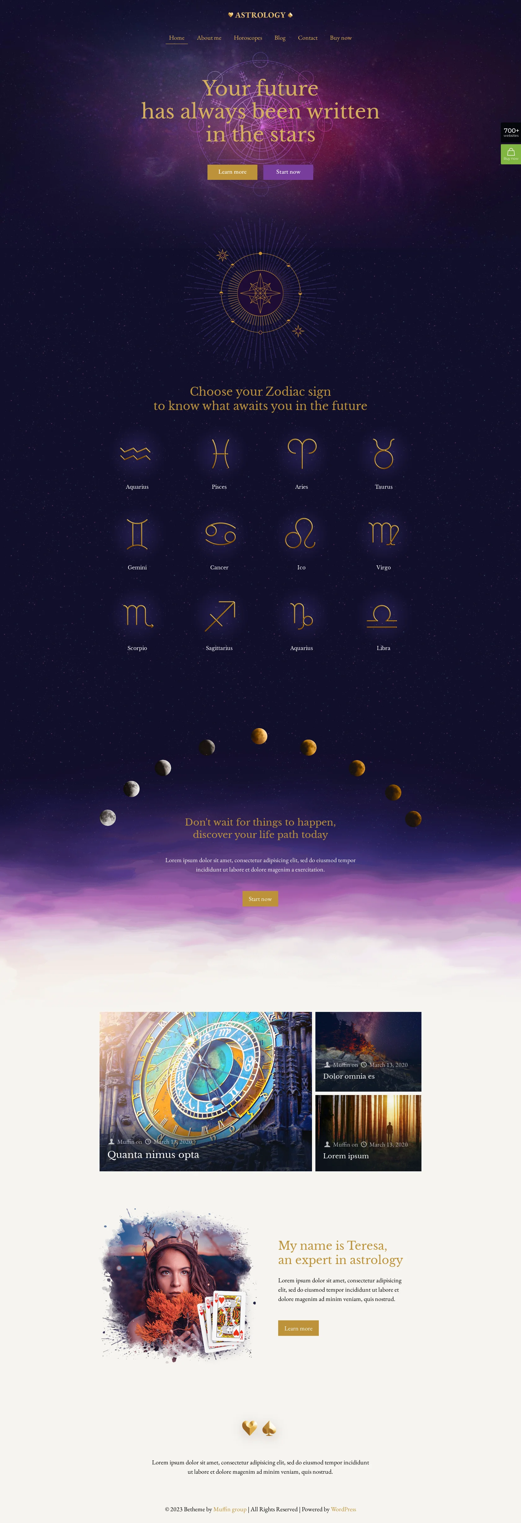 Mẫu giao diện website Chiêm tinh (Astrology) Mẫu giao diện website Chiêm tinh (Astrology)