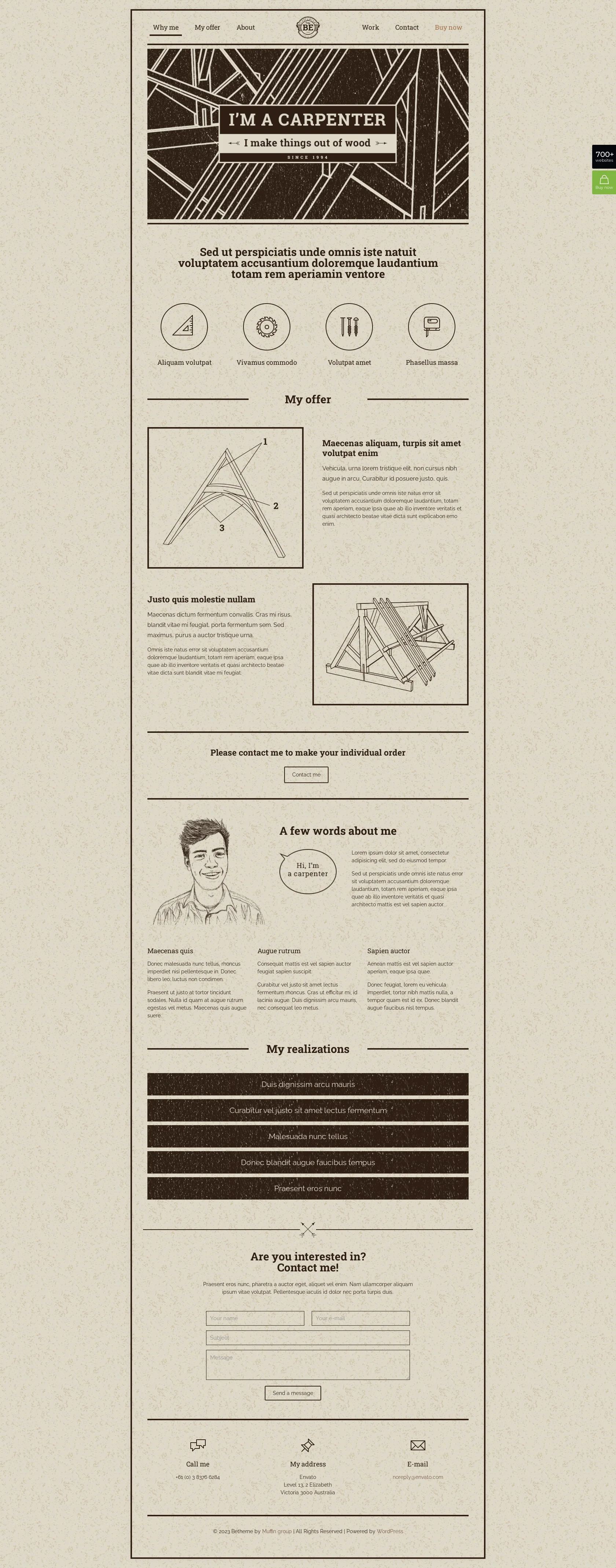 Mẫu giao diện website thợ mộc (Carpenter) Mẫu giao diện website thợ mộc (Carpenter)