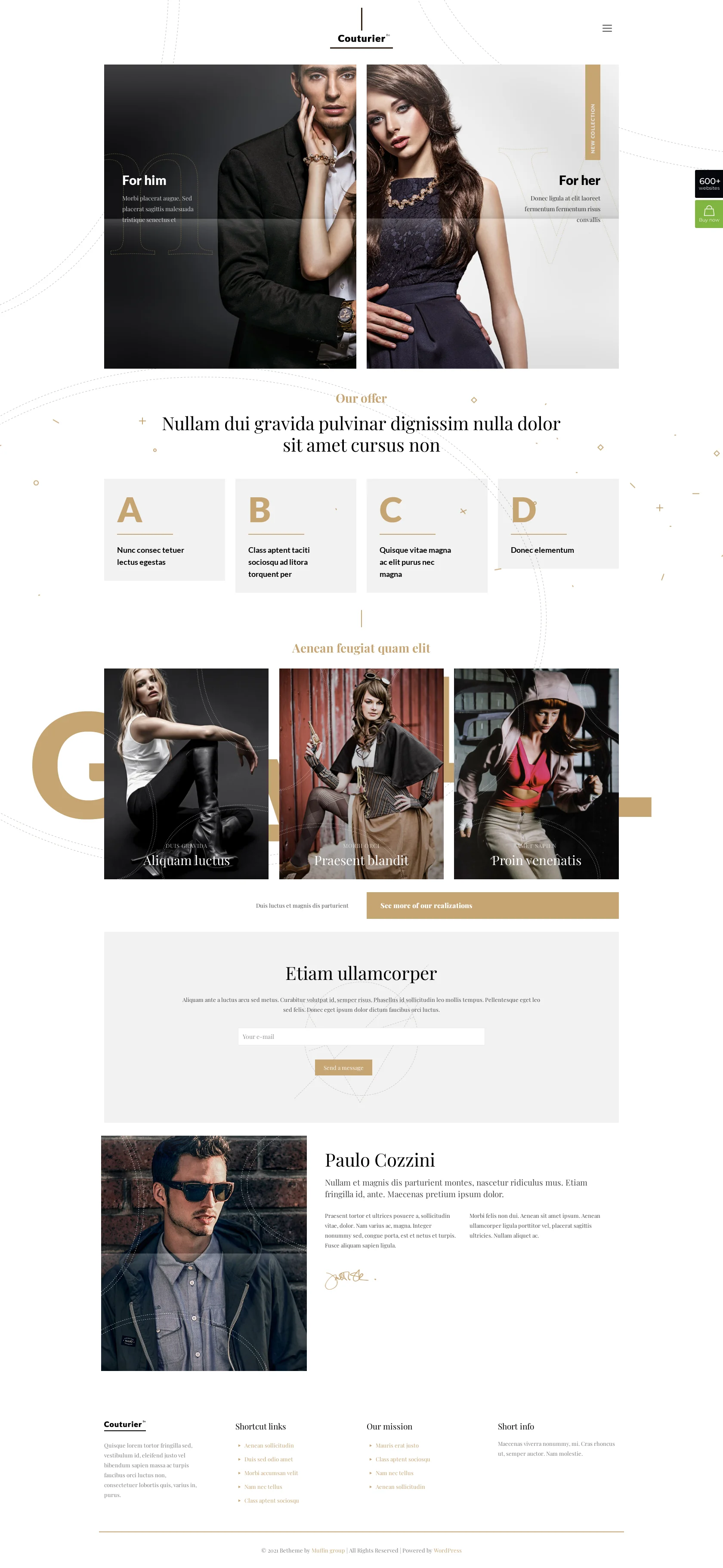 Mẫu giao diện website Couturier (Couturier) Mẫu giao diện website Couturier (Couturier)