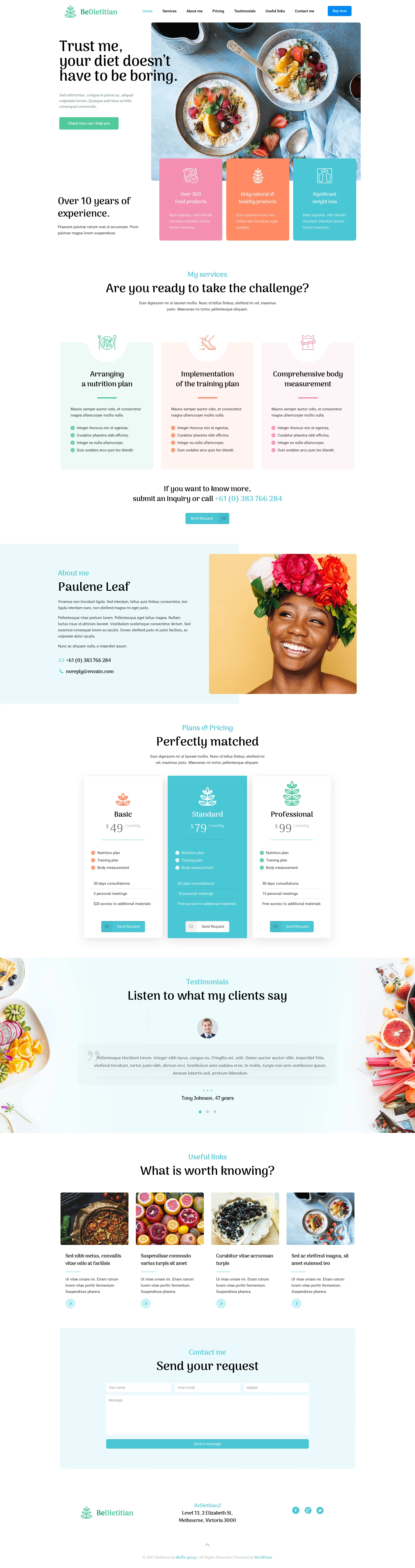 Mẫu giao diện website Chuyên gia dinh dưỡng (Dietitian 2)