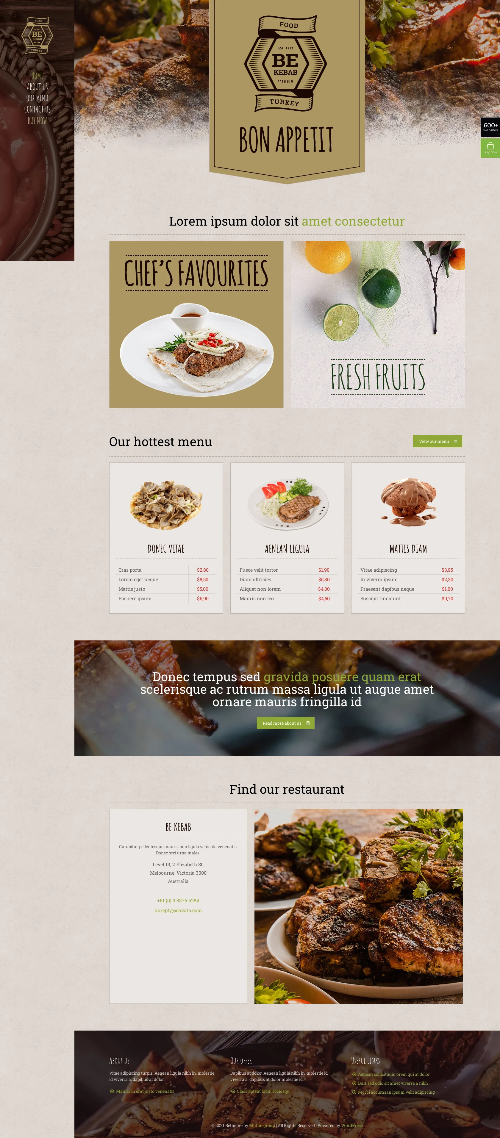 Mẫu giao diện website Kebab (Kebab) Mẫu giao diện website Kebab (Kebab)