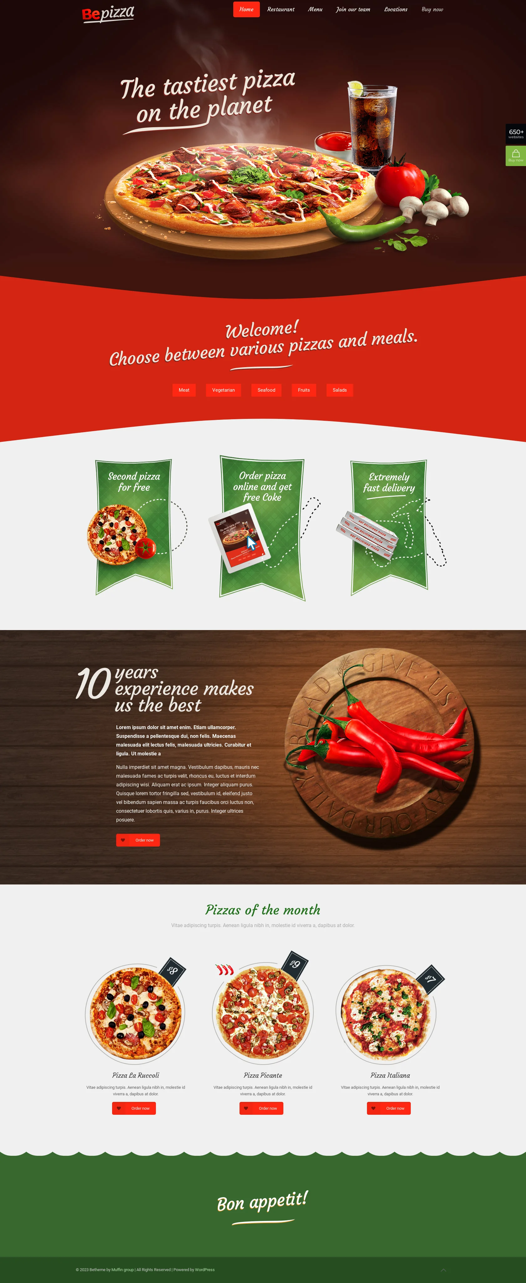 Mẫu giao diện website pizza (Pizza) Mẫu giao diện website pizza (Pizza)