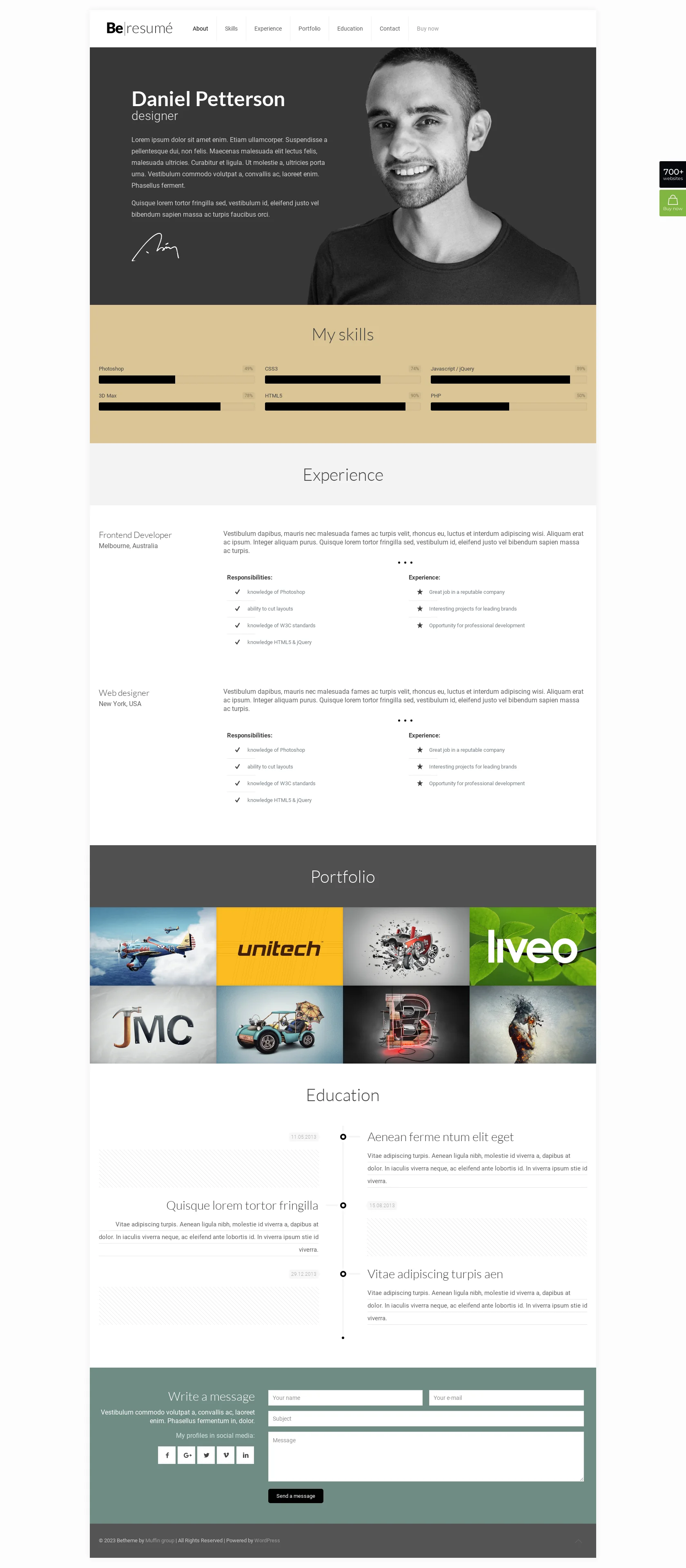 Mẫu giao diện website Bản tóm tắt (Resume) Mẫu giao diện website Bản tóm tắt (Resume)
