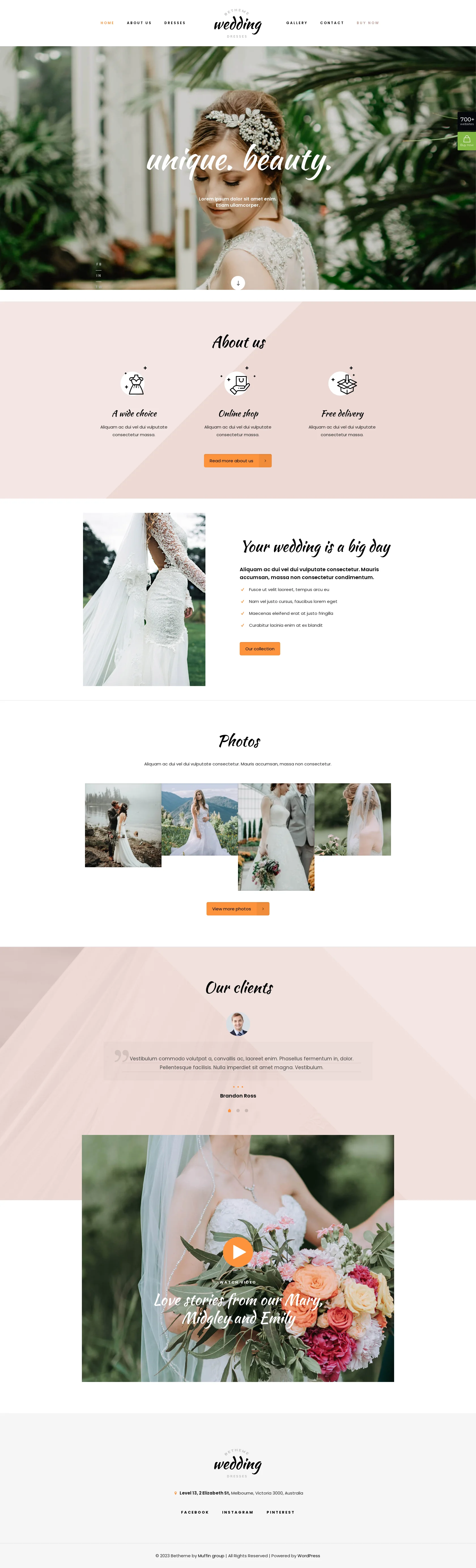 Mẫu giao diện website Váy cưới (Wedding Dresses) Mẫu giao diện website Váy cưới (Wedding Dresses)