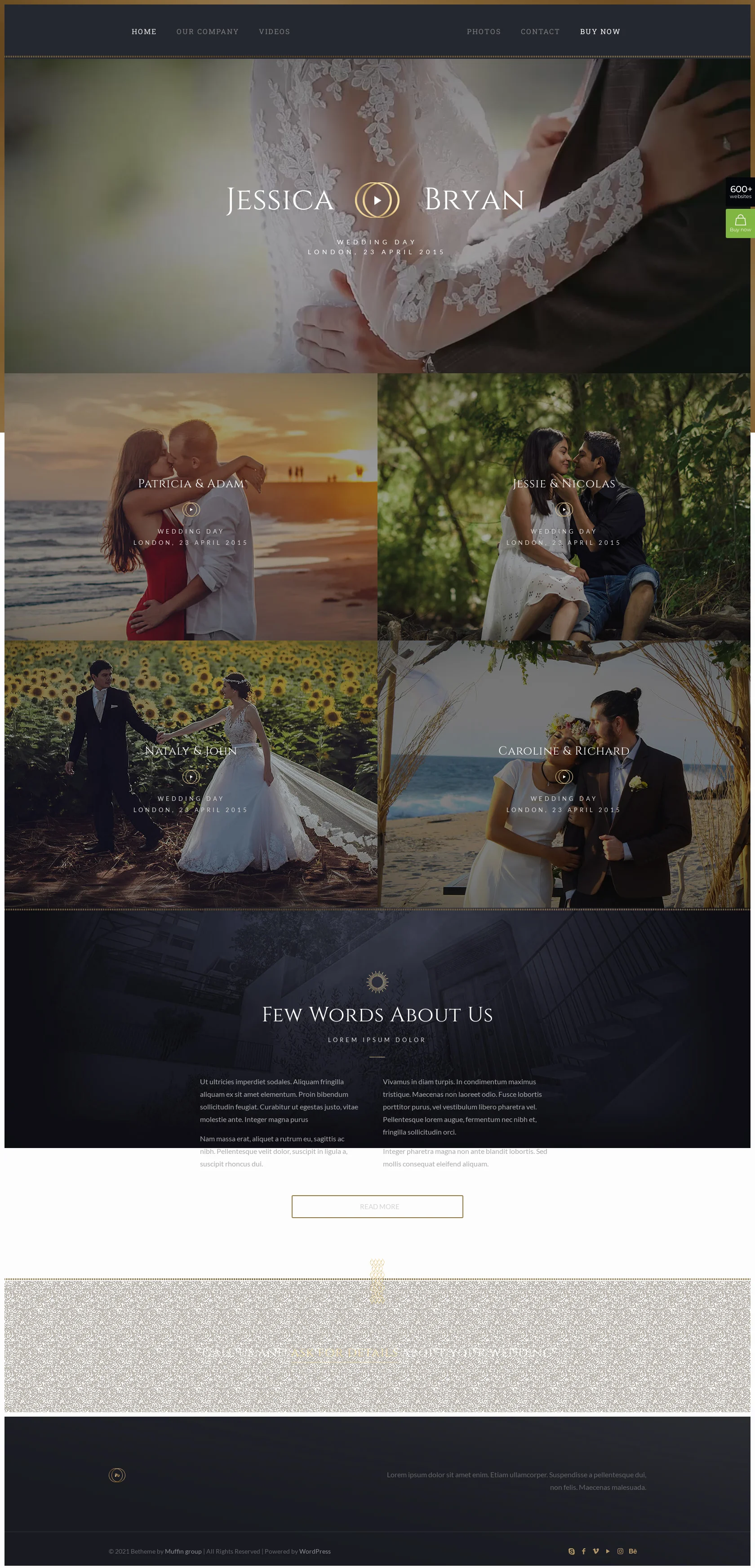 Mẫu giao diện website Video đám cưới (Wedding Videos) Mẫu giao diện website Video đám cưới (Wedding Videos)