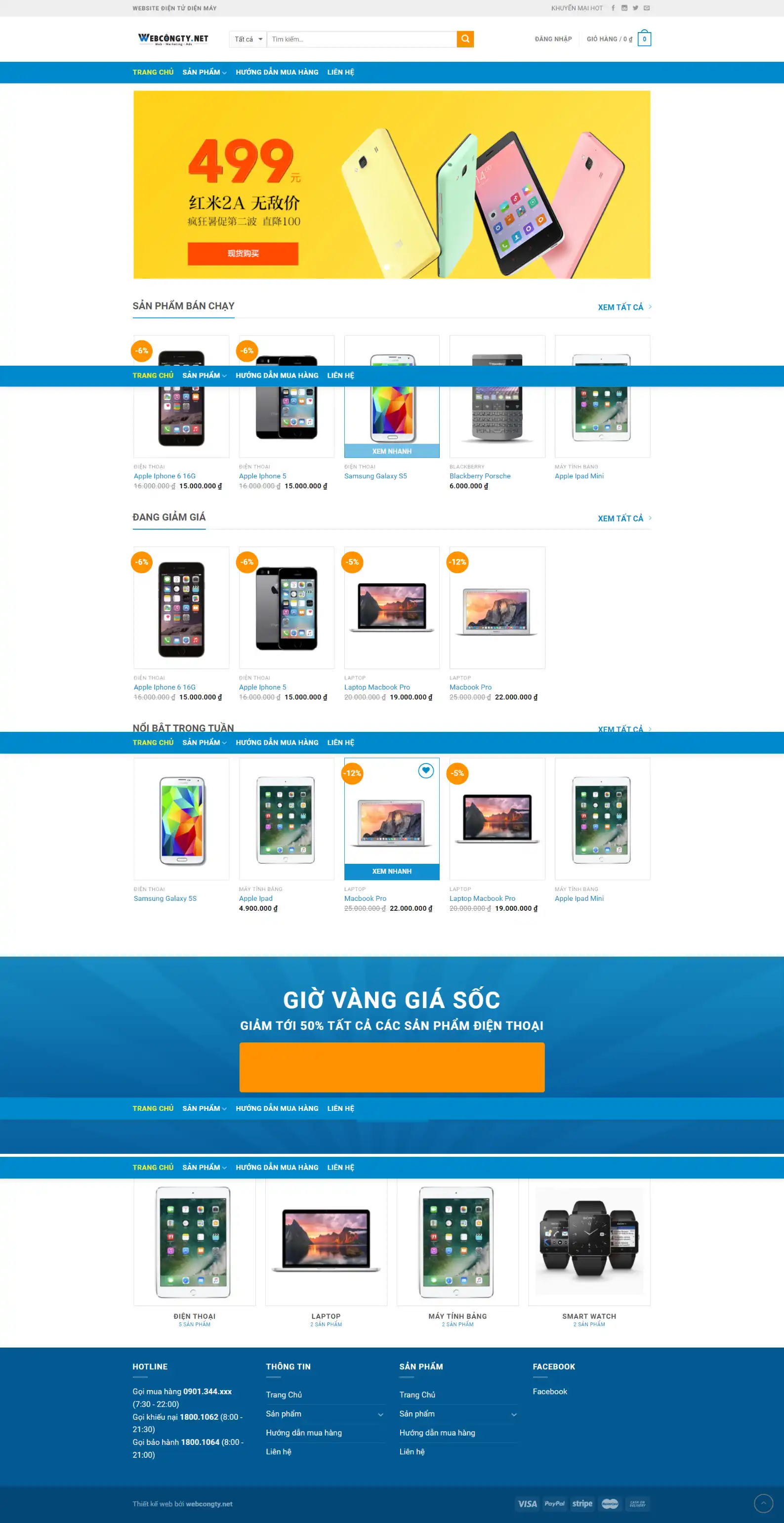 Mẫu Giao Diện Website Bán điện Thoại