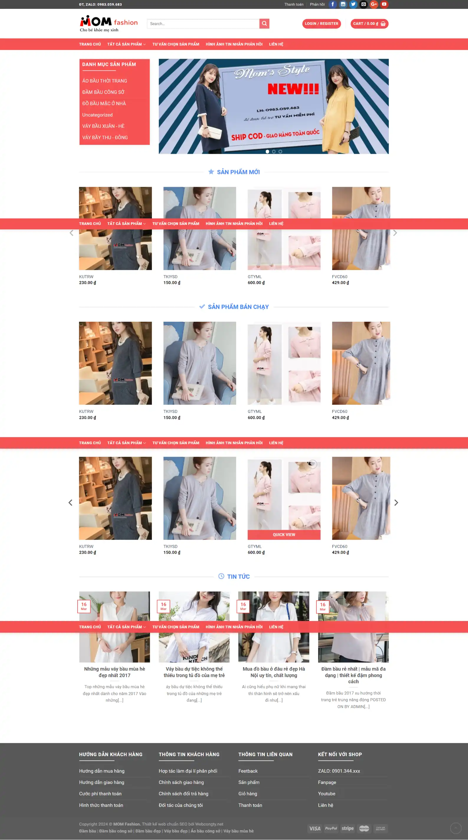 Mẫu Giao Diện Website Bán Hàng Thời Trang Nữ