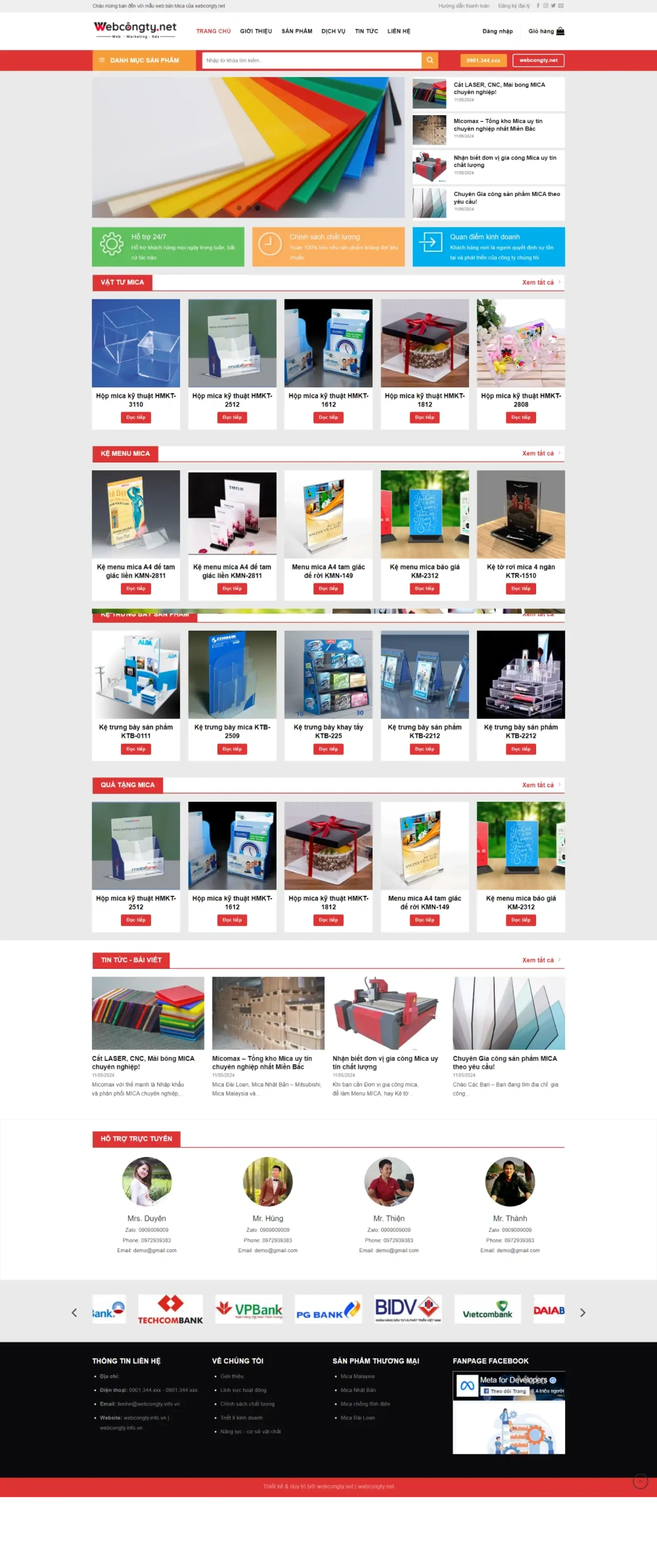 Mẫu Giao Diện Website Bán Mica