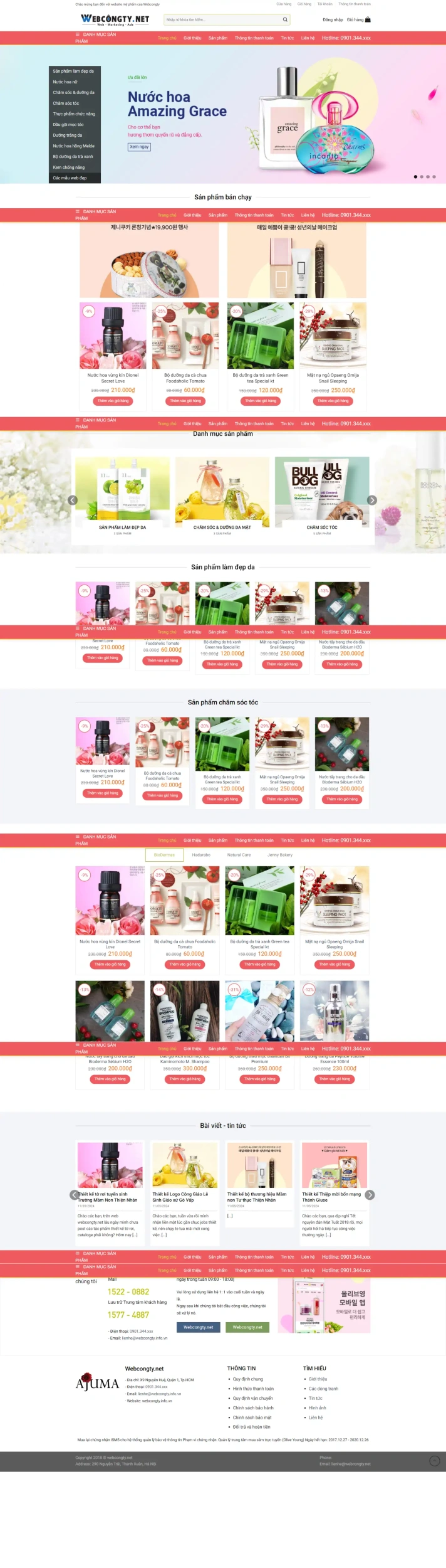 Mẫu Giao Diện Website Bán Mỹ Phẩm