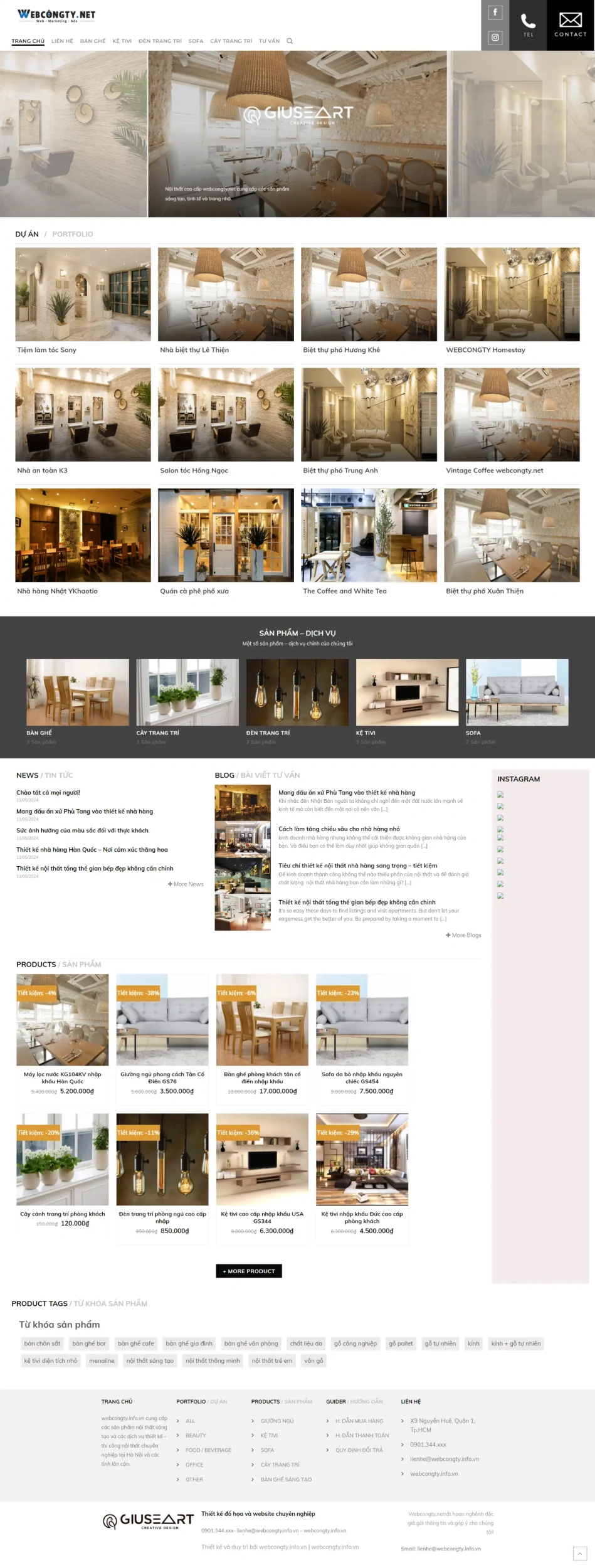 Mẫu Giao Diện Website Bán Nội Thất