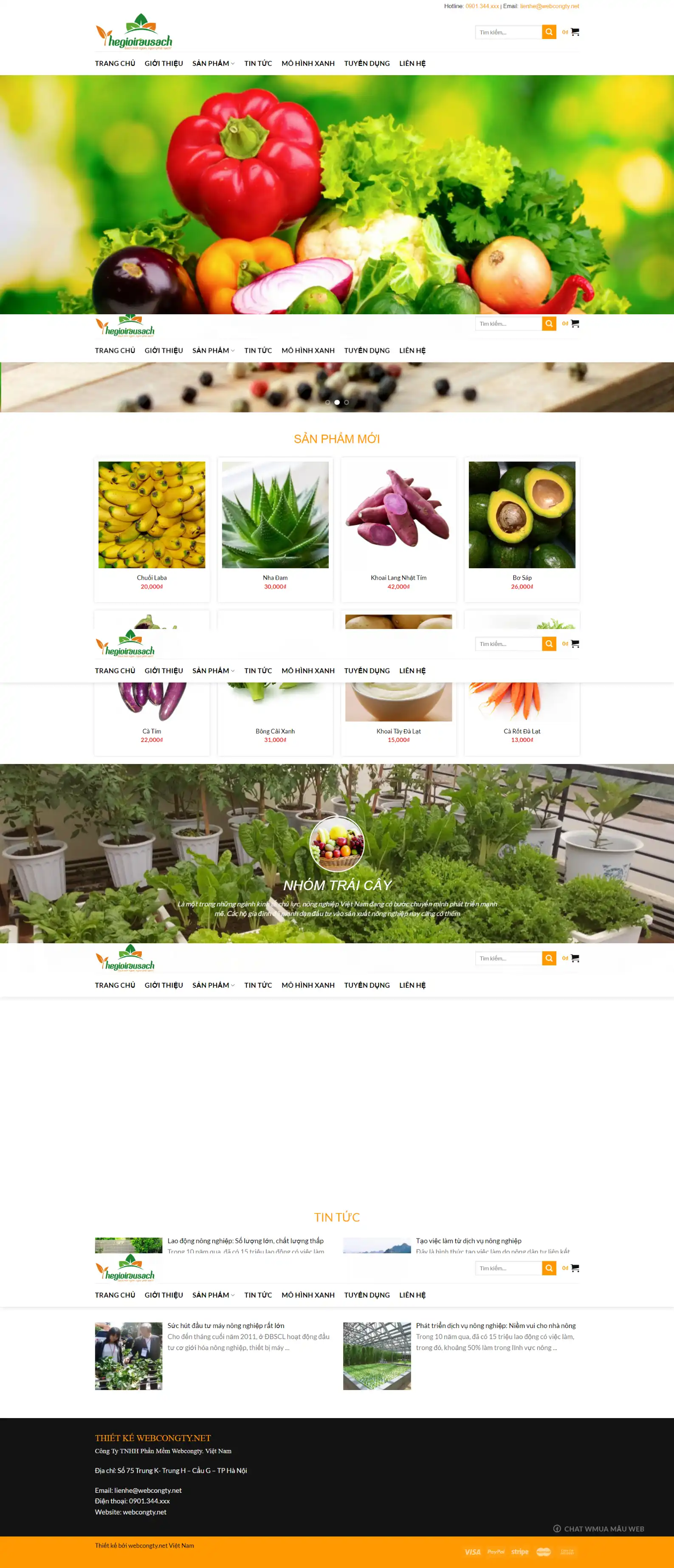 Mẫu Giao Diện Website Bán Rau Củ Quả