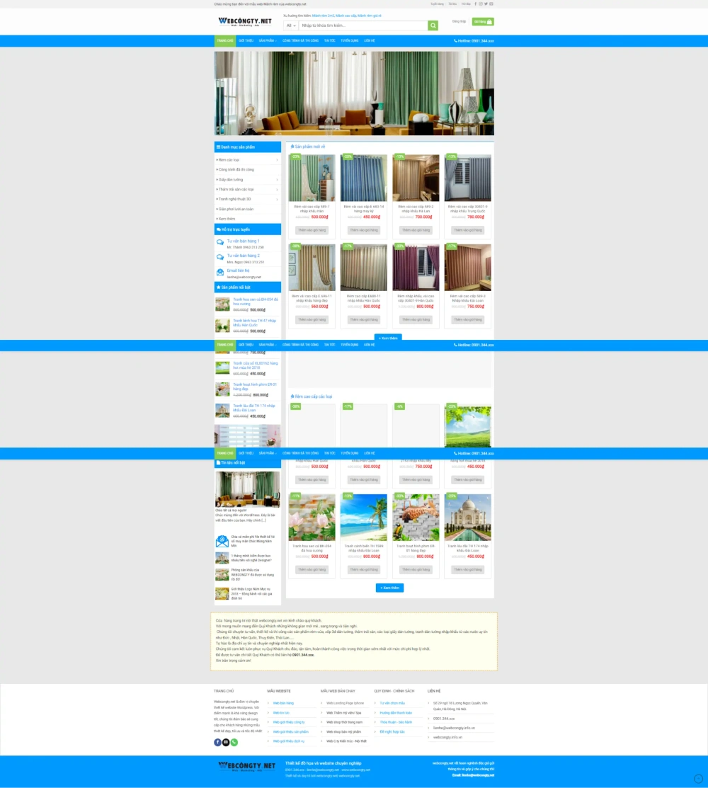 Mẫu Giao Diện Website Mành Rèm