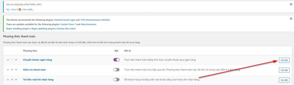 Những điều cần làm khi sau khi cài đặt một giao diện mua từ Webcongty.net