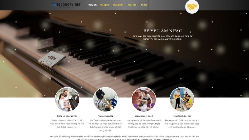 Website âm nhạc bán khóa học piano