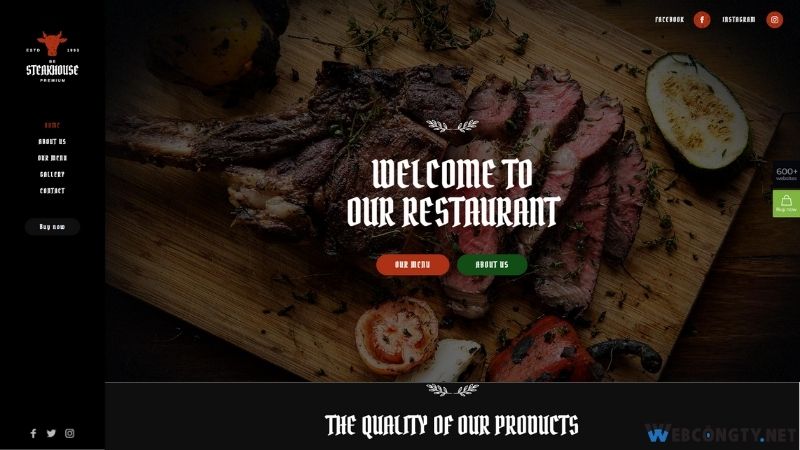 Website nhà hàng steak