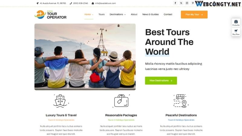 Website tour du lịch