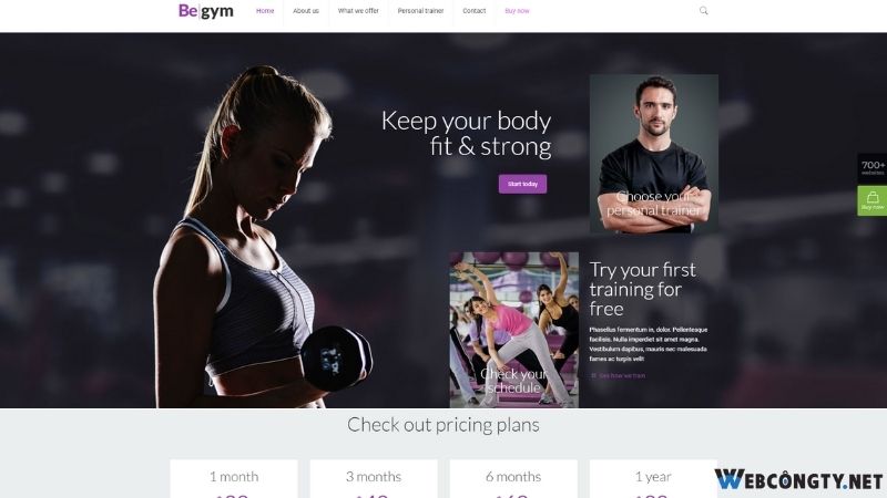 Website Phòng Gym