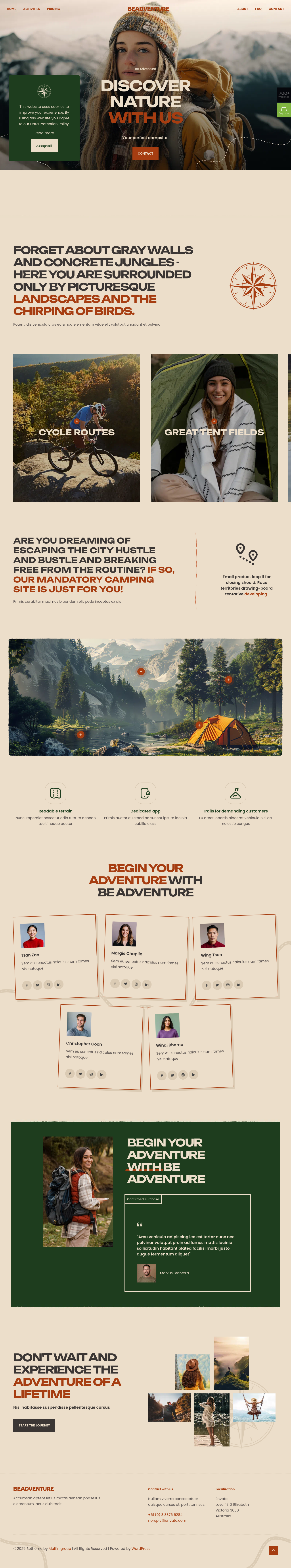 Mẫu giao diện website adventure 3