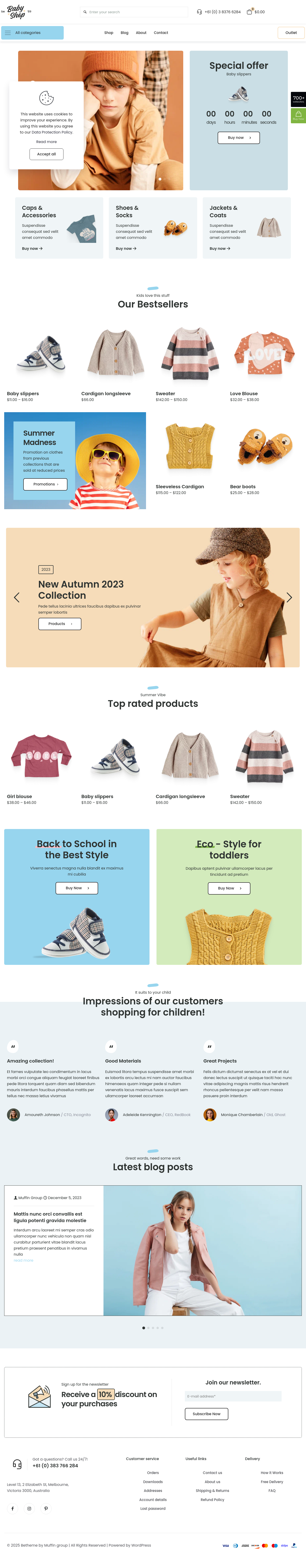 Mẫu giao diện website baby shop 2