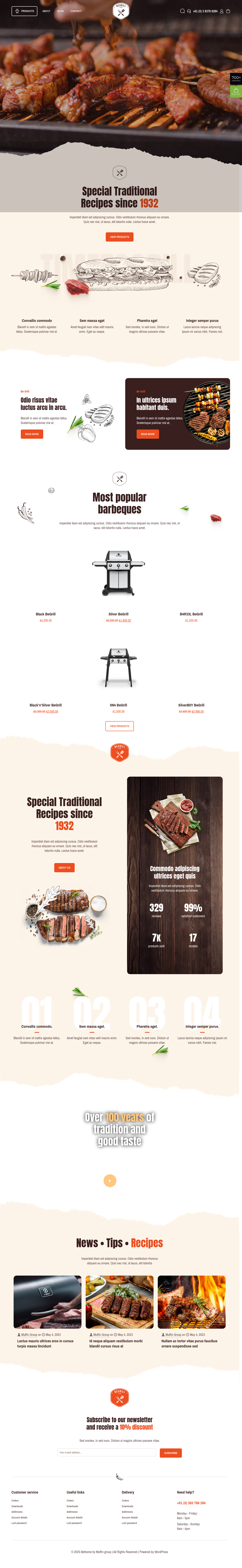 Mẫu giao diện website barbeque