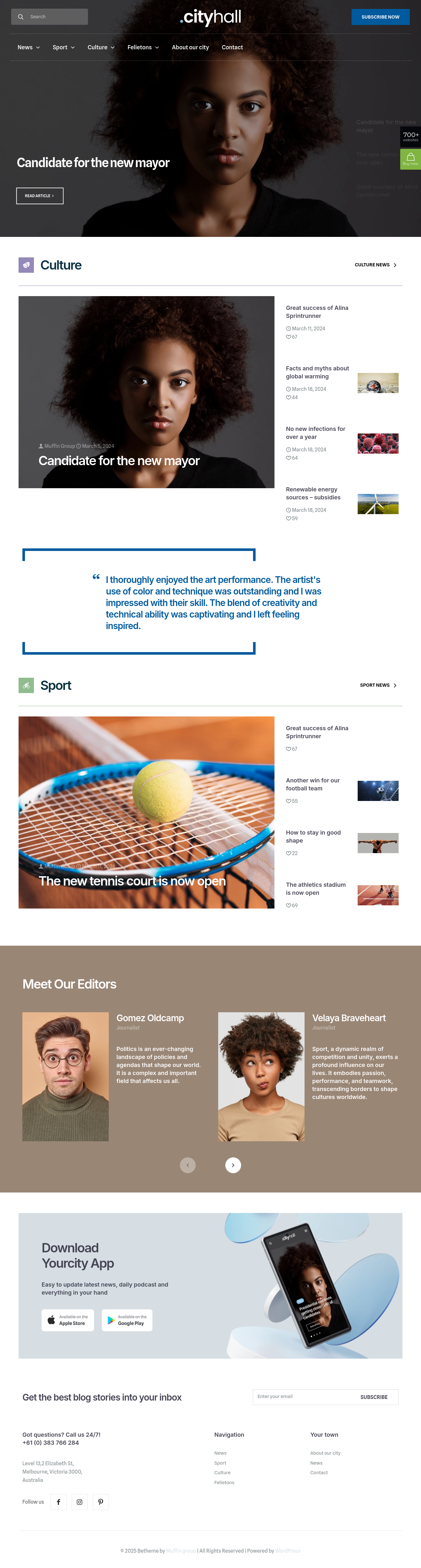 Mẫu giao diện website city hall 2