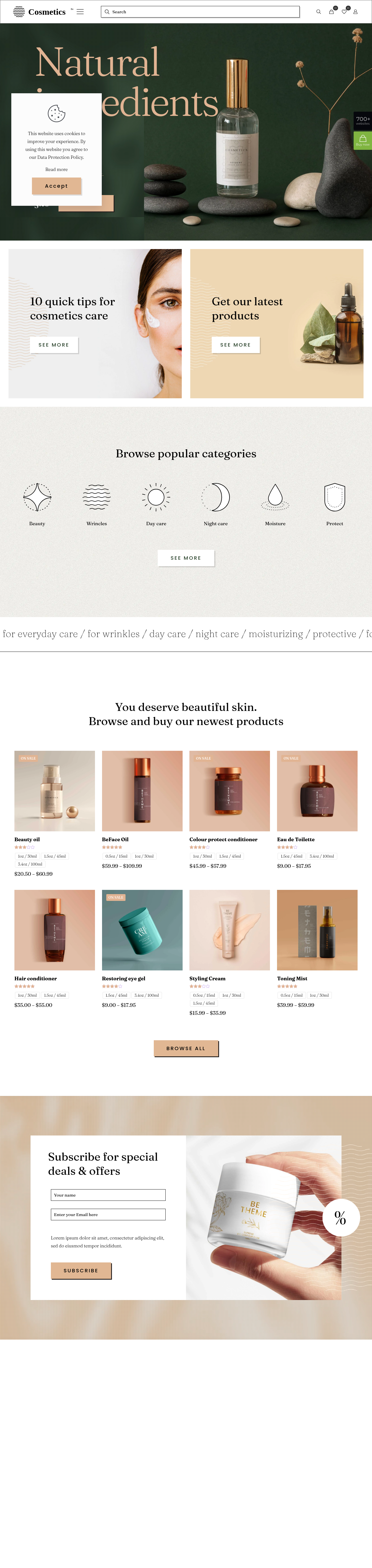 Mẫu giao diện website cosmetics 3