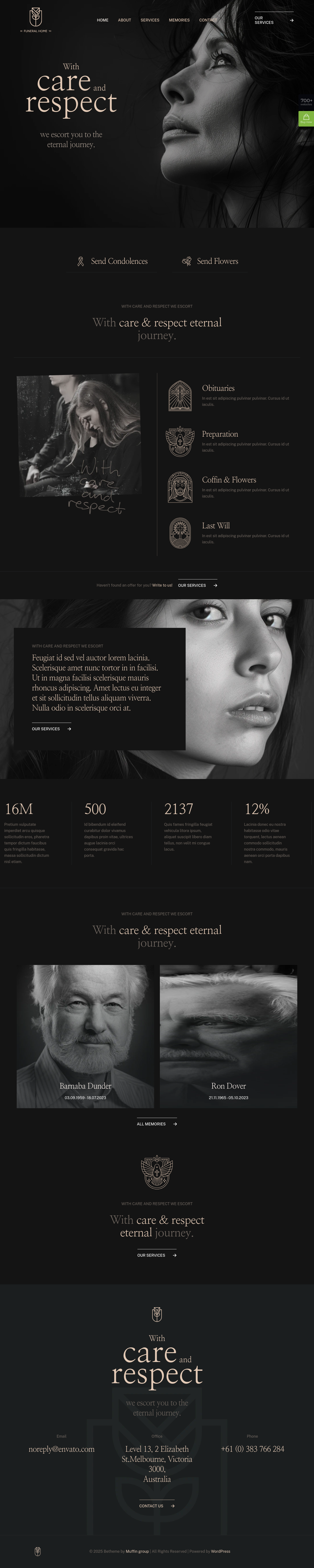 Mẫu giao diện website funeral home 2