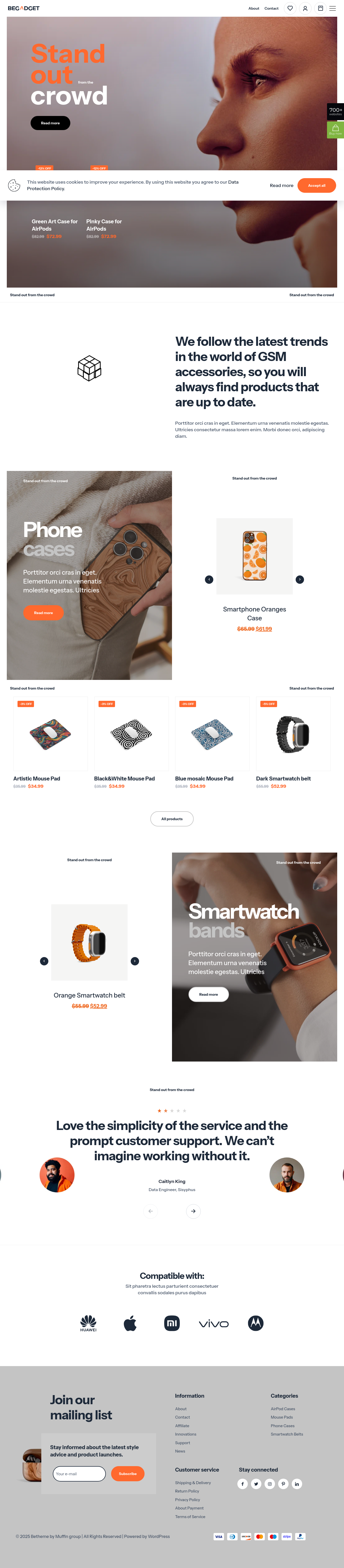 Mẫu giao diện website gadget