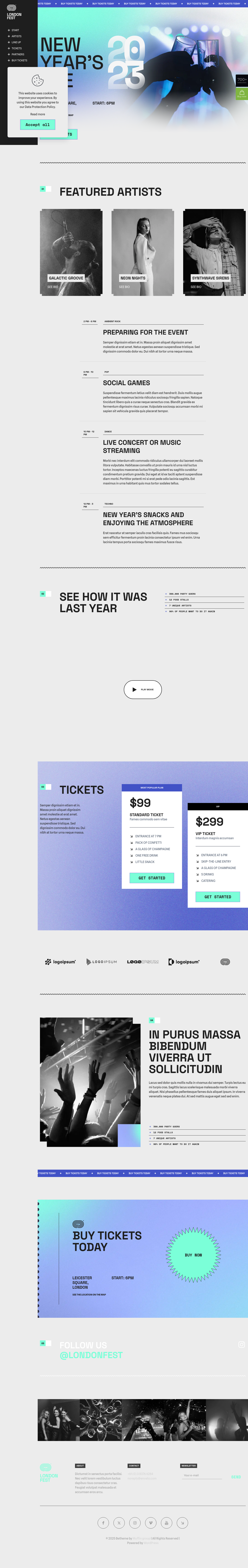 Mẫu giao diện website party 5