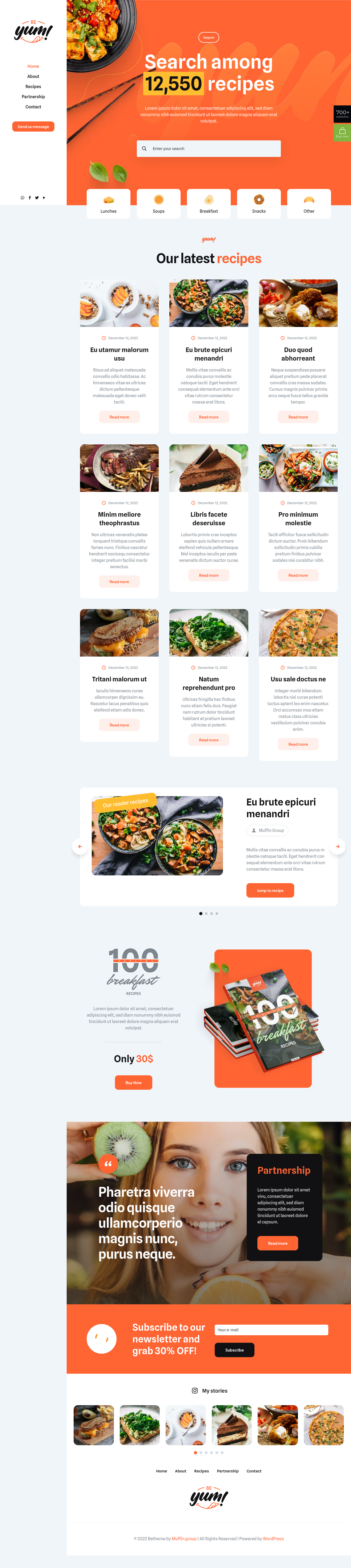 Mẫu giao diện website recipes 3