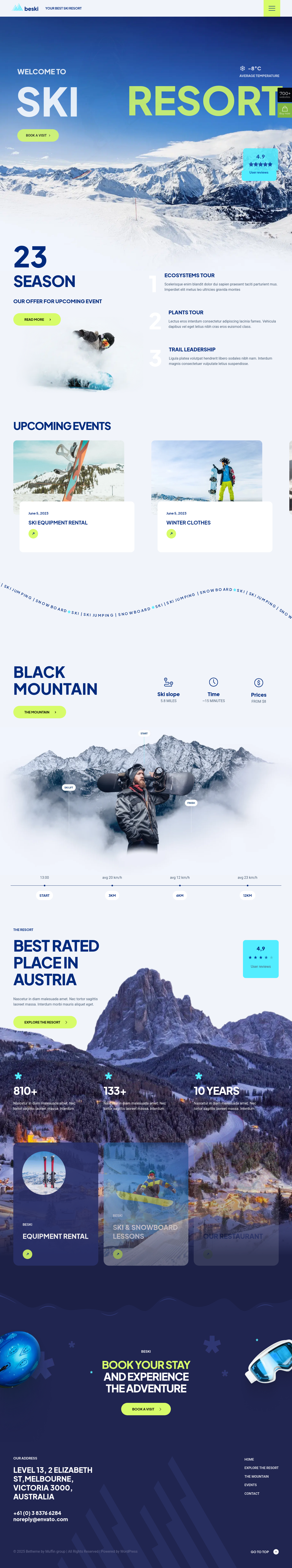 Mẫu giao diện website ski 3