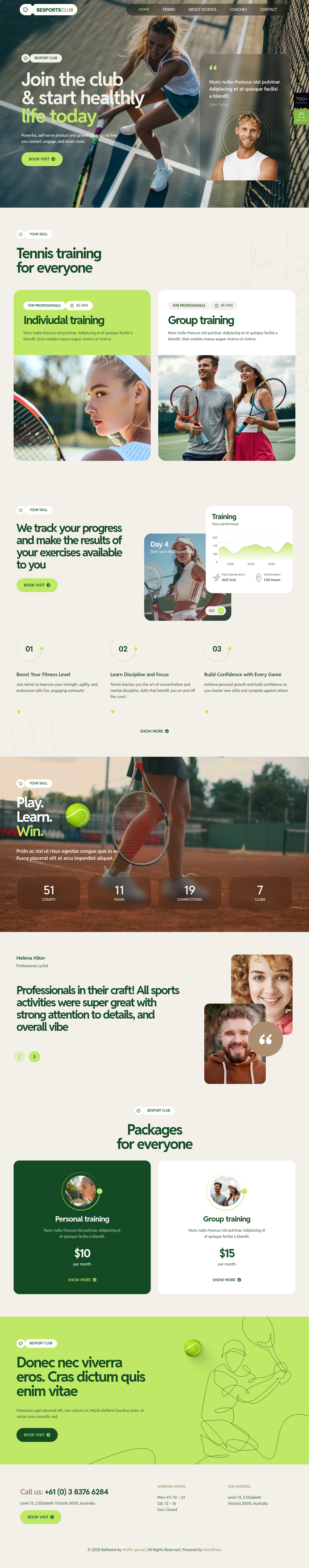 Mẫu giao diện website sports club 2
