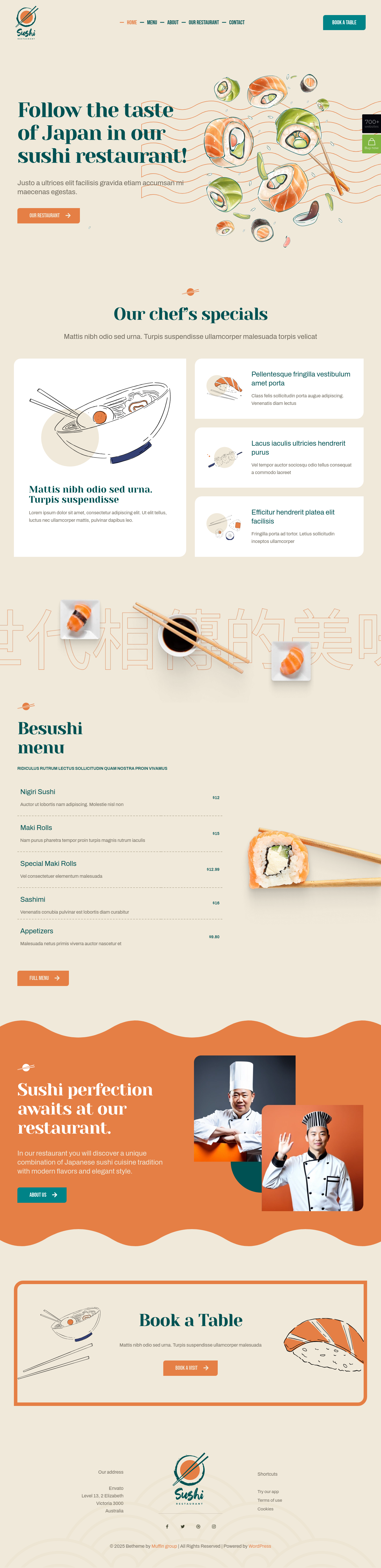 Mẫu giao diện website sushi 3