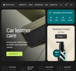 Mẫu giao diện website detailing shop